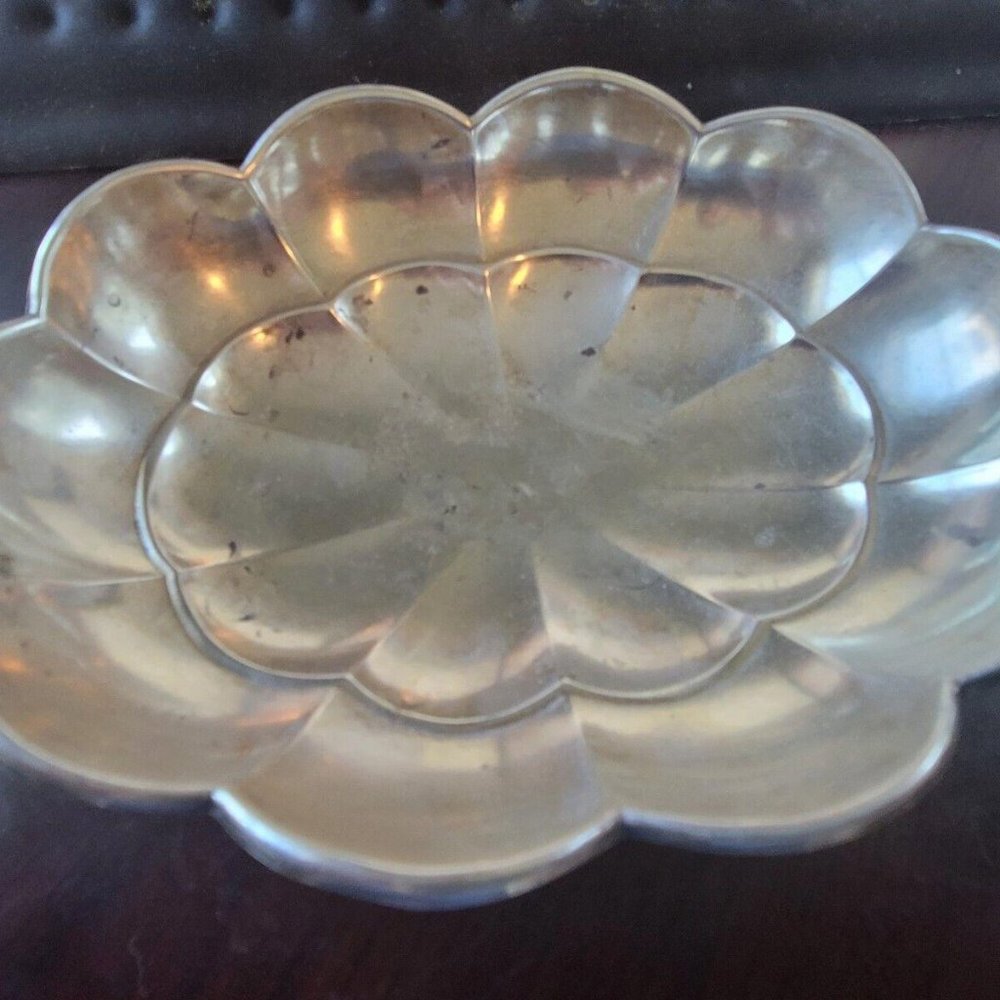 Vintage Wallace Exemplar Sterling Silver Dish Flower Oval Bowl Vintage not scrap